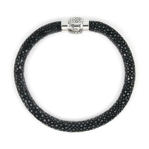 HEMATITE STINGRAY LEATHER BRACELET WITH MAGNETIC L